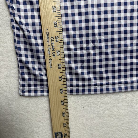 Collars and Co Men's Semi-Spread Collar Polo Size M Original Navy Gingham Preppy - Picture 8 of 8